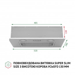 Витяжка повновбудована Perfelli BI 5252 I 700 LED